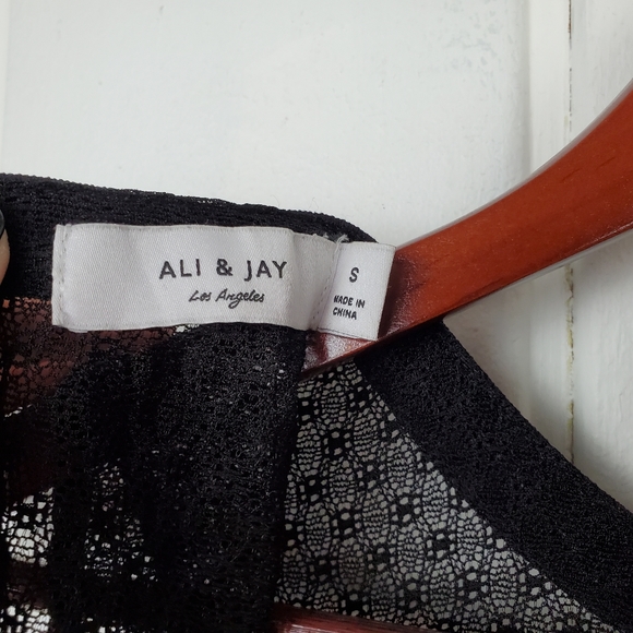 Ali & Jay Los Angeles Hola Mamacita Black Lace Nude Lining Sleeveless Mini Dress - Picture 7 of 10